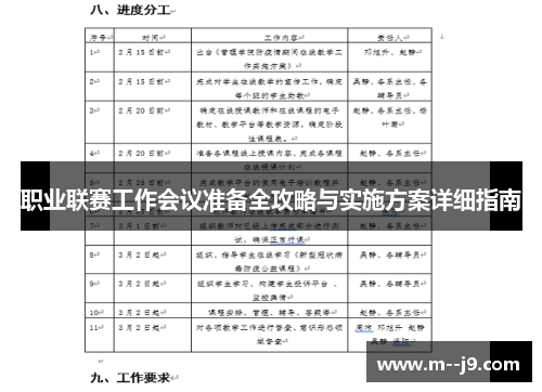 职业联赛工作会议准备全攻略与实施方案详细指南
