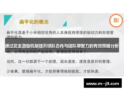 通过奖金激励机制提升球队合作与团队凝聚力的有效策略分析 通过奖金激励机制提升球队合作与团队凝聚力的有效策略分析